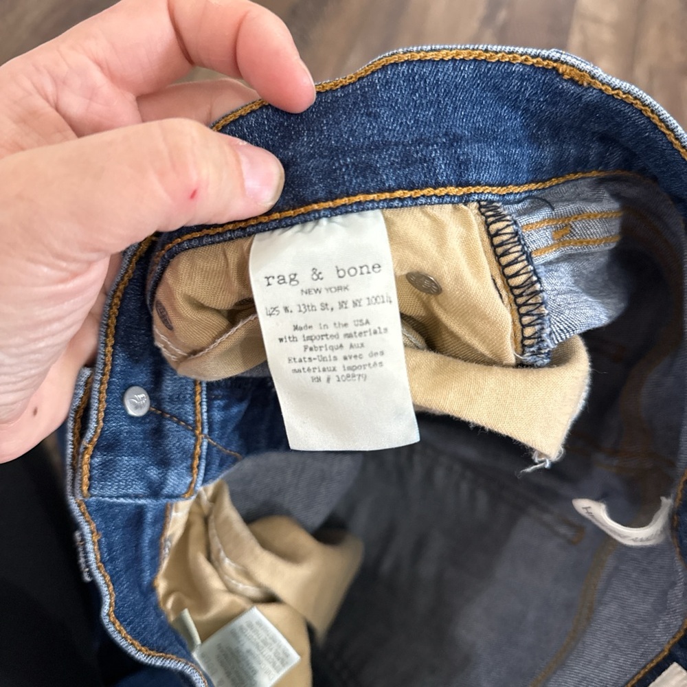 rag & bone Women's Straight Leg Jeans in Blue - Picture 4 of 5